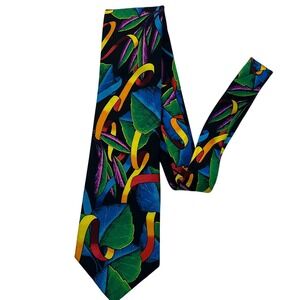 Rush Limbaugh No Boundaries Silk Tie Colorful Bright Rainbow Ribbon Multi Color